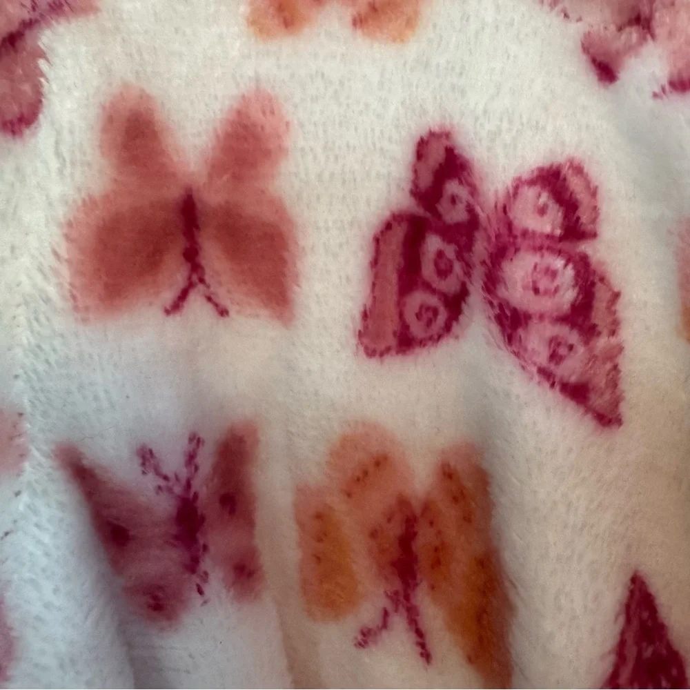 Duck Duck Goose‎ Butterfly Pink White Plush Infant Robe 0-9M NWT